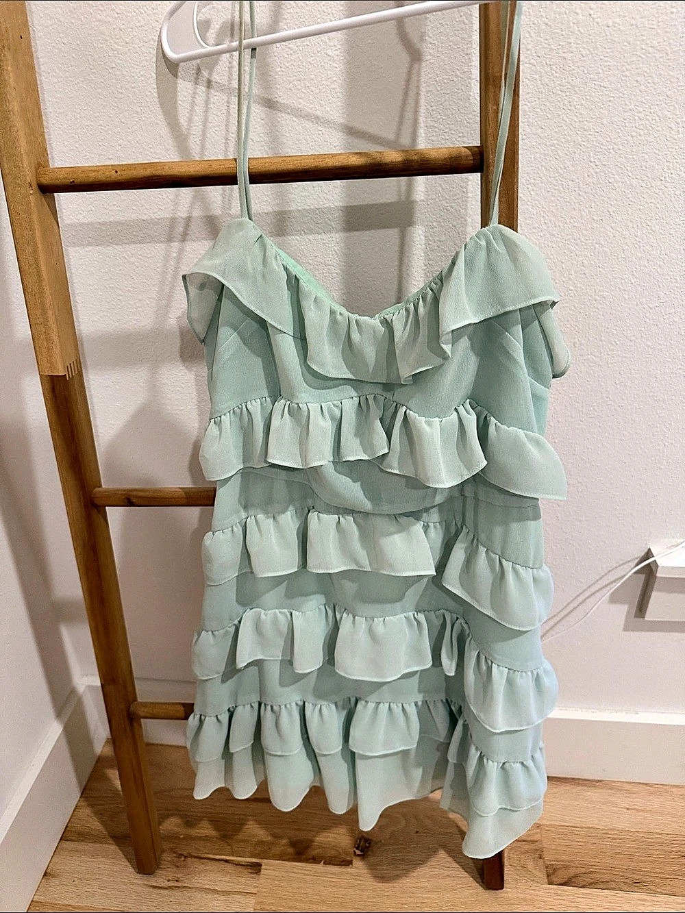 Lovers and Friends Ruffle Mini Dress in Green Size Small Like New